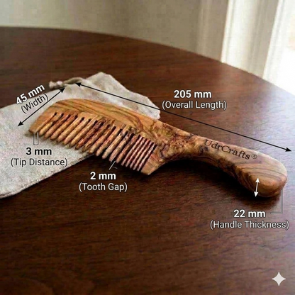 UdrCrafts® Luxury Handcrafted Wooden Comb | Anti-Static Wide Tooth Scalp Massager for Hair Growth