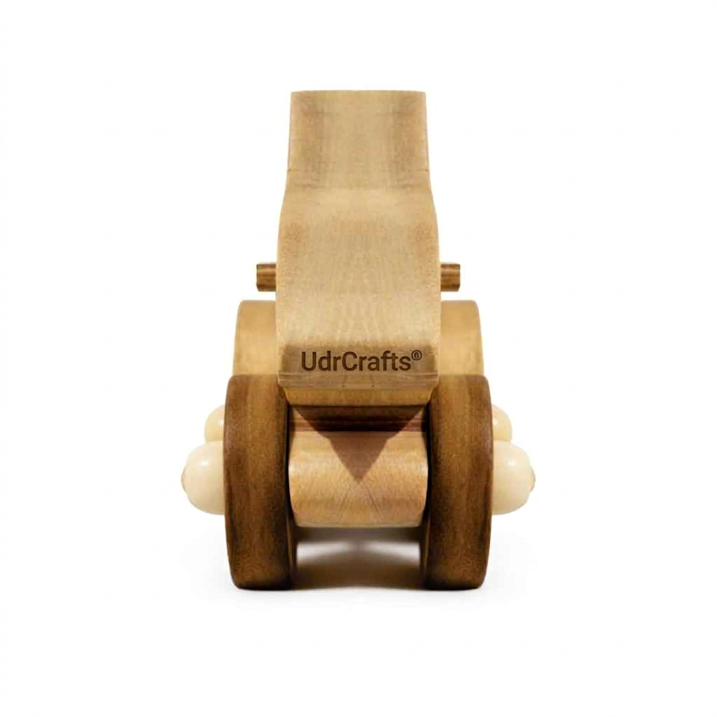 UdrCrafts® Wooden Rabbit Pull-Along Toy for Toddlers | Natural Solid Wood | No Metal | Eco-Friendly & Plastic-Free | Smooth Rolling Wheels | Nursery Decor Toy (2–5 Years) (Rabbit)