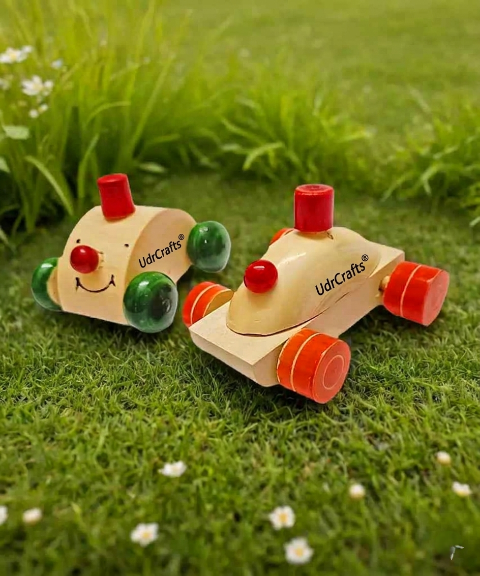 UdrCrafts® Toy Car for Kids Durable Natural Wood Push Car Toy for Toddlers, Educational Montessori Vehicle Toy for Boys & Girls