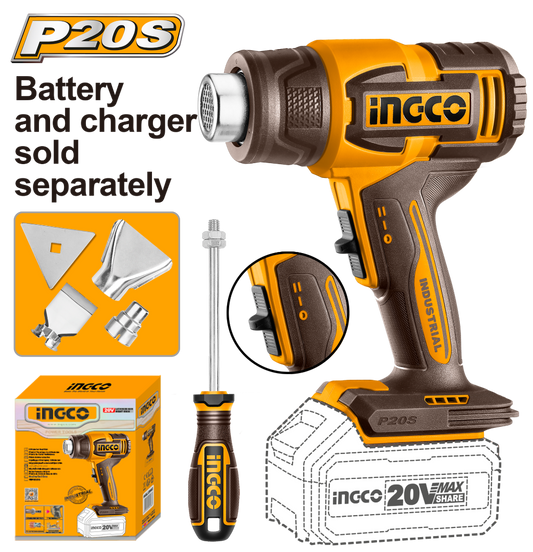 INGCO Cordless heat gun HGLI2006