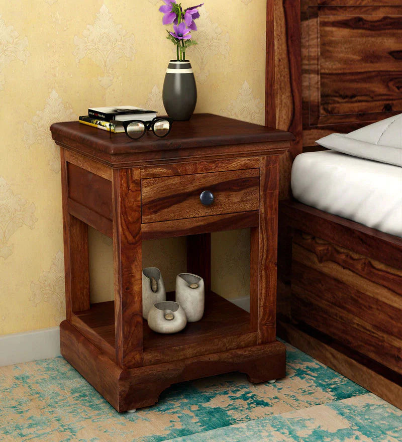 Udaipur Handicrafts Wood Bed Side Table