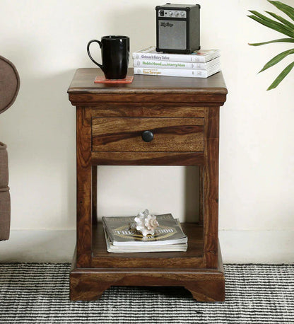 Udaipur Handicrafts Wood Bed Side Table