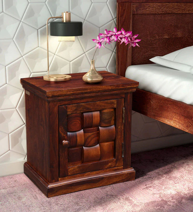 Udaipur Handicrafts Wood Bed Side Table